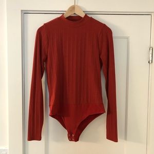 J.Crew mock neck burnt orange body suit